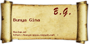 Bunya Gina névjegykártya